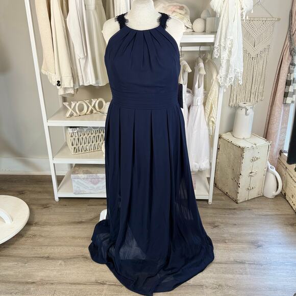 Elizabeth K By GLS, Davids Bridal, Plus Size 3X Dark Blue Bridesmaid SI-022 - Picture 1 of 10